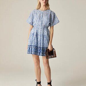 J. Crew Pintuck mini shirtdress in bandana block print NWT